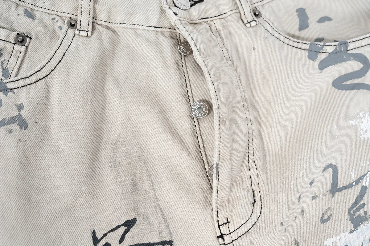 hand painted graffiti washed baggy jeans for men and women y2k streetwear pantalones hombre casual denim trousers oversized 1 unique jeans style 890