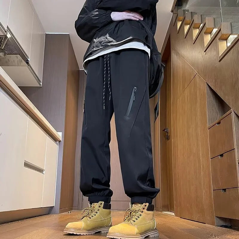 mens tactical joggers pants casual y2k multi pocket trousers streetwear techwear black sweatpants functional cargo pantalones casual joggers