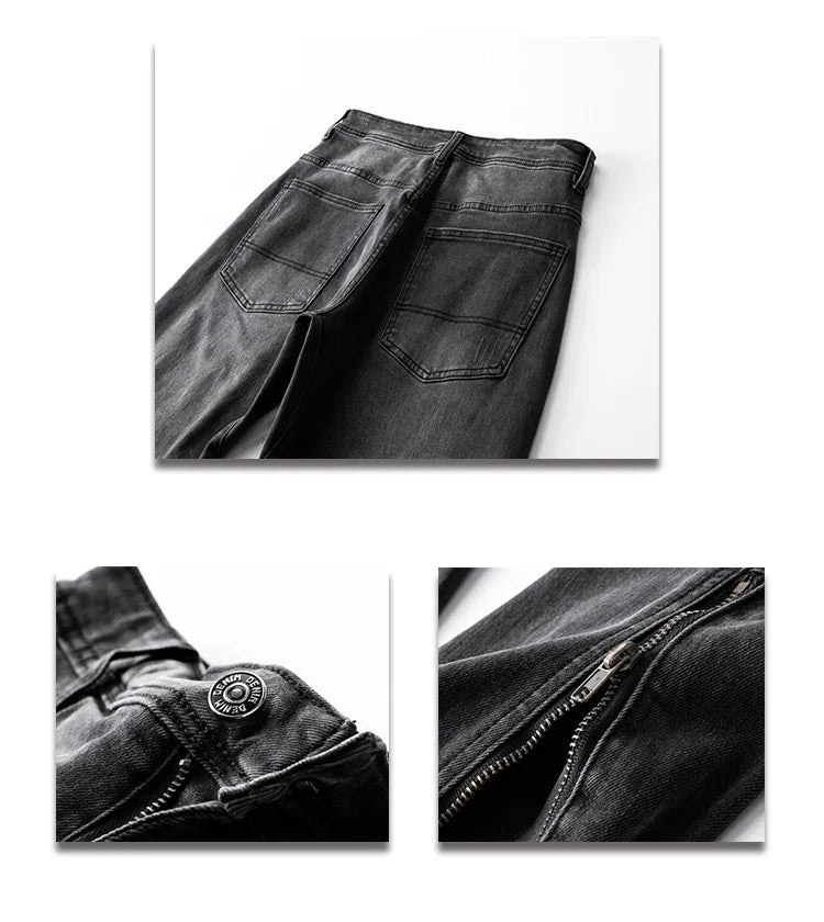 men streetwear hem zipper plus size distressed retro fashion loose casual denim pants jeans cityboy jeans trousers 28 40 unique jeans style 2608