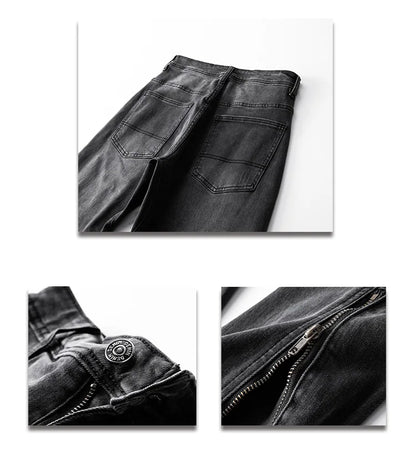 men streetwear hem zipper plus size distressed retro fashion loose casual denim pants jeans cityboy jeans trousers 28 40 unique jeans style 2608