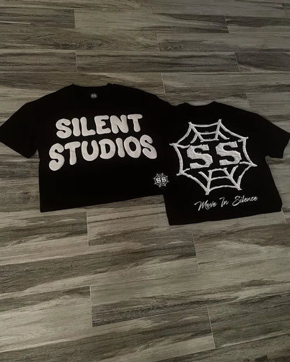 Trendy Brand Fashion Letters Cartoon Print Oversized Short-sleeved Men Y2k Harajuku Hip-hop Retro Loose Casual T-shirts Women Street King Limited