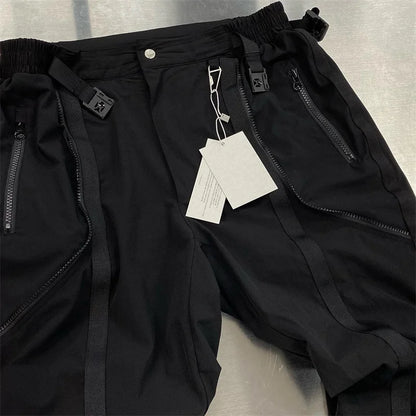 undermycar functional strap high street pure cotton pants unique default style 1911
