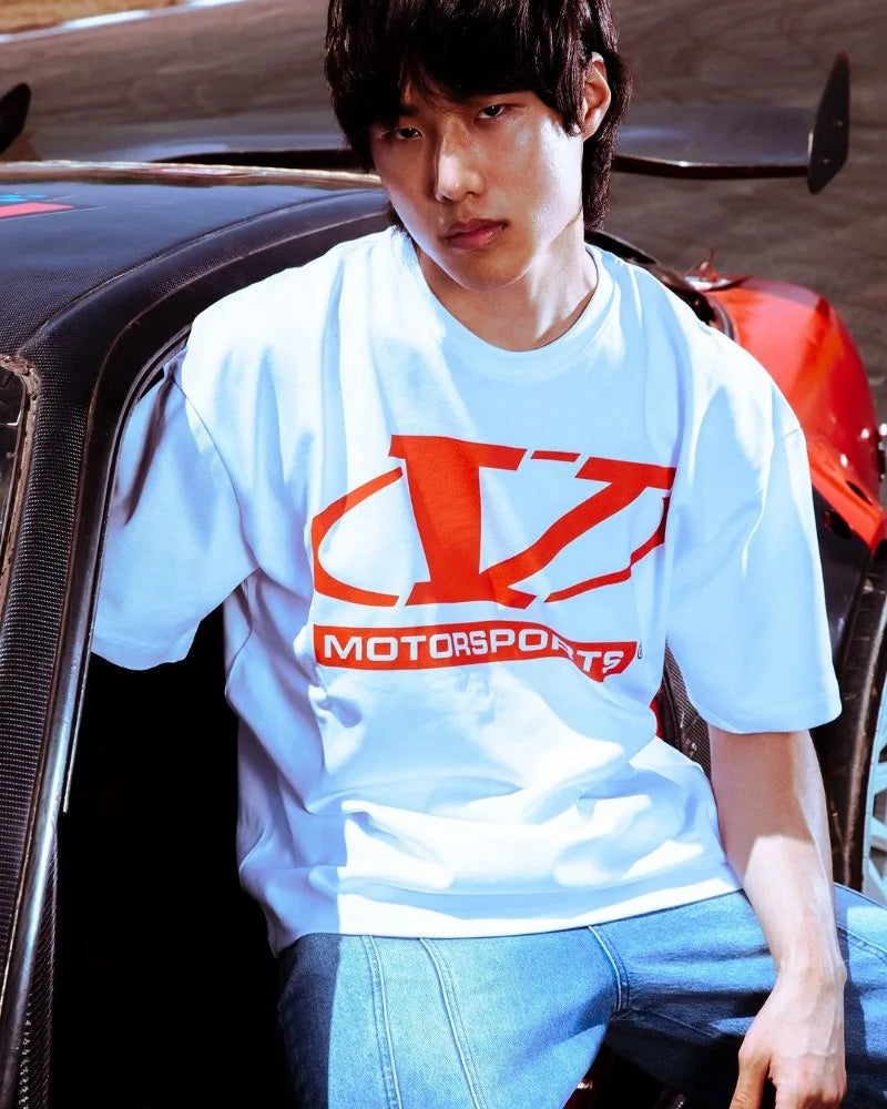 European and American New Racing Letter Printed Oversized Short-sleeved Tops Men Y2k Harajuku Retro Fashion Loose T-shirts Women Street King Limited
