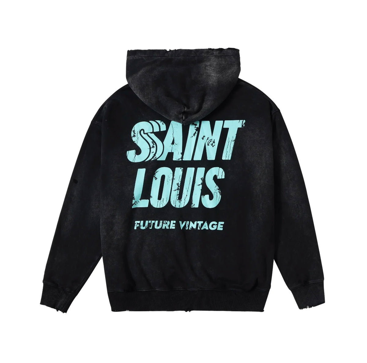 2024 Winter New SAINT LOUIS High-Street Cotton Inkjet Washed Old Letter Logo Printed Hoodie Hooded Sweater Street King Limited