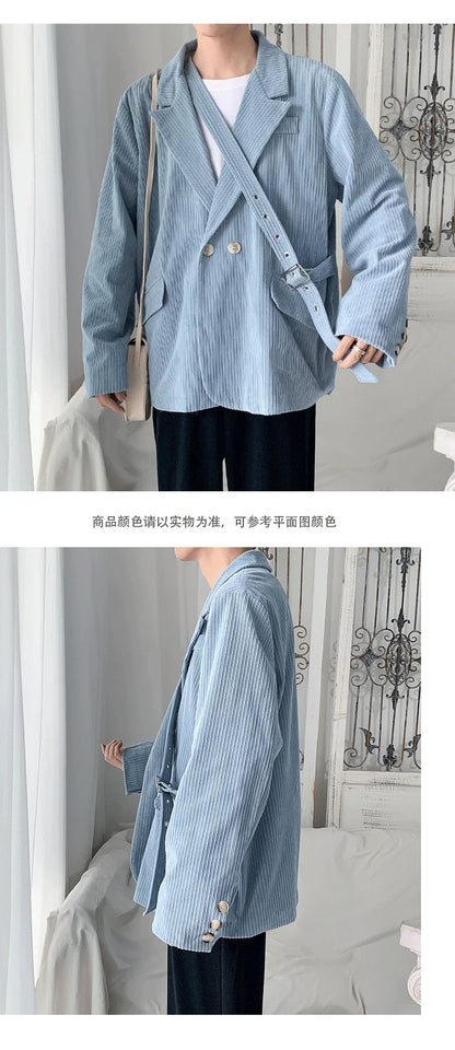 Streetwear Men's Fashion Cotton Suit Blazer Breathable And Comfortable 2023 Autumn Street Handsome Casual Oversize Suit Jacket Street King Limited
