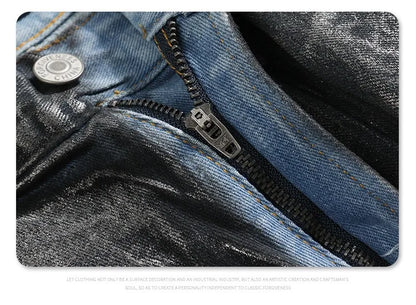 Autumn/winter 2024 loose wash jeans with silver coating Street King Limited
