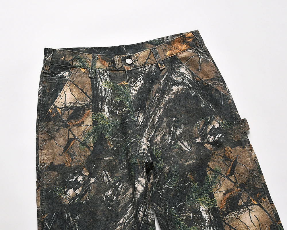 y2k streetwear vintage pantalones hombre trees camouflage jeans cargos for men patchwork straight baggy casual denim trousers 1 baggy cargo bottoms