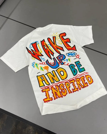 Y2k summer High Street Fashion Letters Eye Print Men Short Sleeve T-shirt Goth Harajuku Loose Fashion Casual Crewneck Shirt Street King Limited