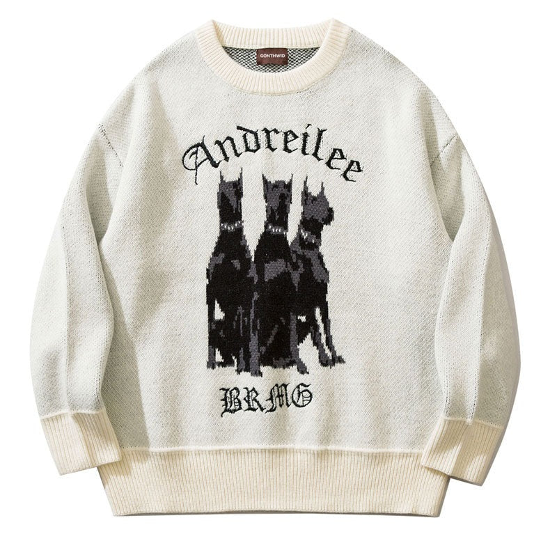 "Blood Hound" Unisex Men Women Streetwear Graphic Sweater Daulet Apparel