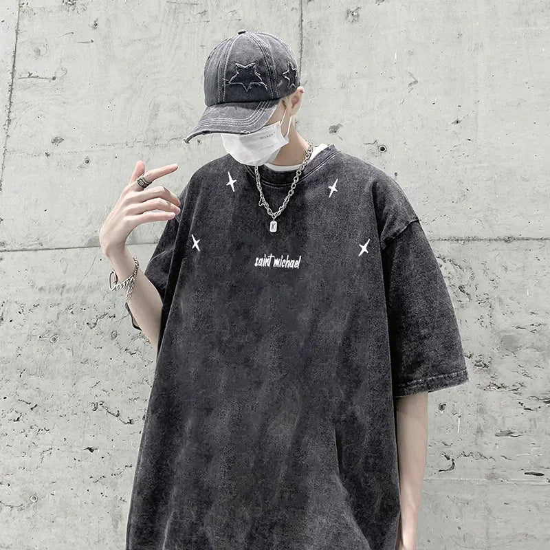 Newest Saint T-shirts Letter Pattern Tops Tee Men Woman Spring Best Quality Casual Crewneck Short Sleeve Street King Limited
