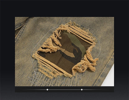 hip hop camouflage ripped patchwork denim pants for men y2k vintage streetwear wide leg jean 2025 new distressed baggy jeans unique jeans style 314