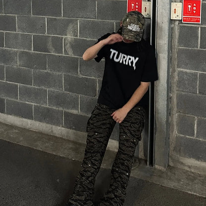 Fashionable Korean letter printed graphic T-shirt short-sleeved men's summer y2k street hip hop loose casual niche tops Street King Limited