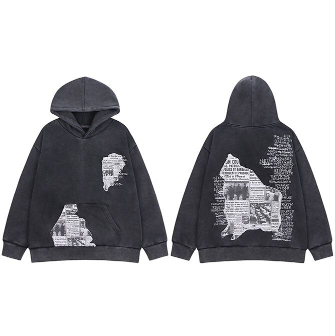 "Read All About It" Unisex Men Women Streetwear Graphic Hoodie Daulet Apparel