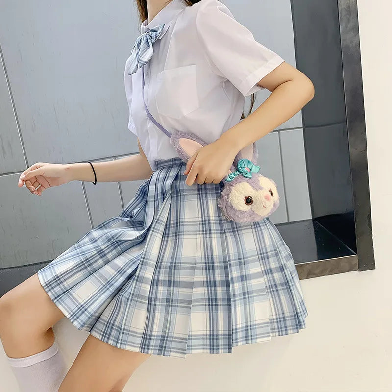 Jk Uniforms Gyaru School Uniform for Girl Student Pleated Skirt Uniform Set Women Short Sleeve Bow Tie Seifuku Japanese Style Street King Limited