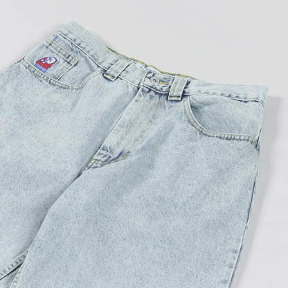 big boy embroidery graphic pants retro hiphop cartoon streetwear denim shorts y2k baggy jorts harajuku gym basketball shorts men unique jeans style 871