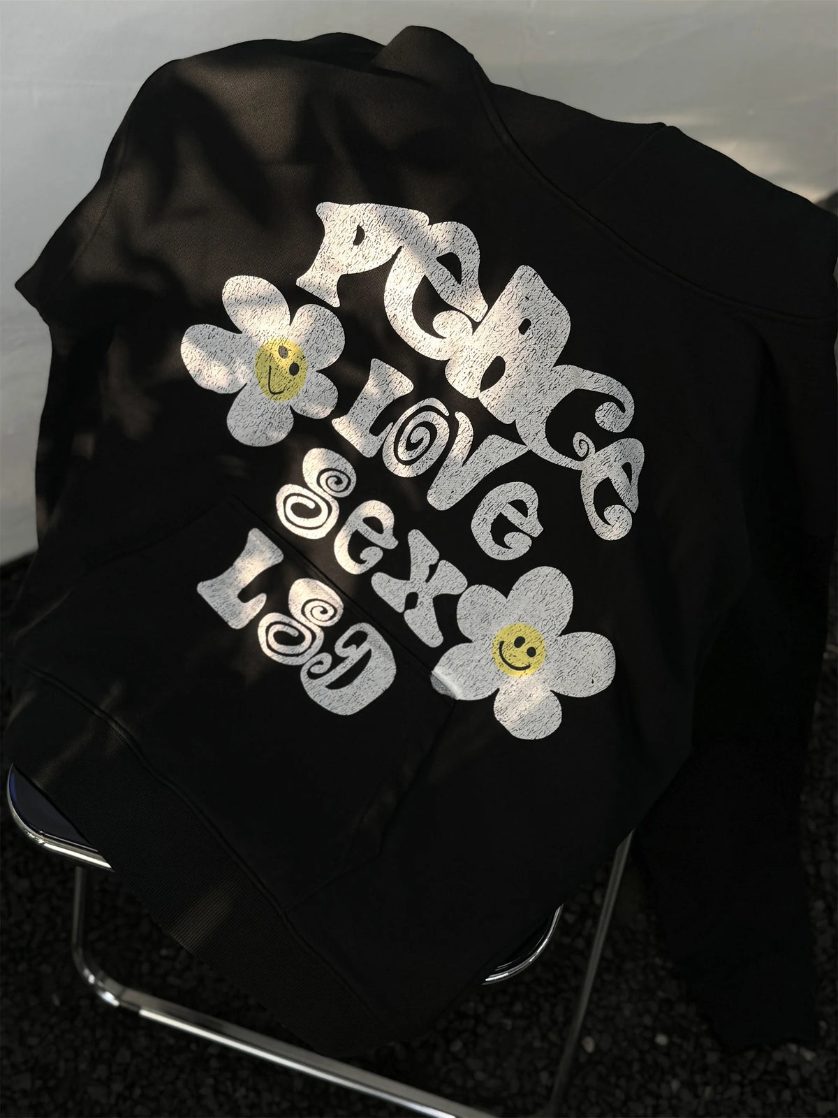 2024 Vintage readymade Style Letter Flower Print Quality Loose Oversized High-Street Cotton Hoodies Sweater Pullover Street King Limited
