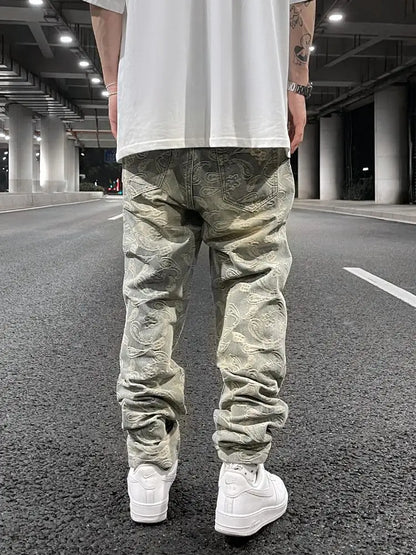 fashion paisy denim jeans mens destoryed holes zipper jeans pants hip hop streetwear new summer casual joggers loose jeans pants urban active pants