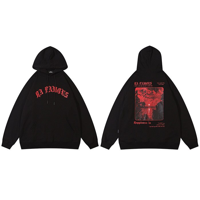 "Red Clouds" Unisex Men Women Streetwear Graphic Hoodie Daulet Apparel
