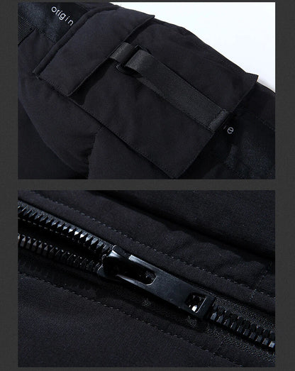 2023 New Winter Men Parka Big Pockets Casual Jacket Hooded Solid Color 2 colors Thicken And Warm hooded Outwear Coat Size 3XL Street King Limited