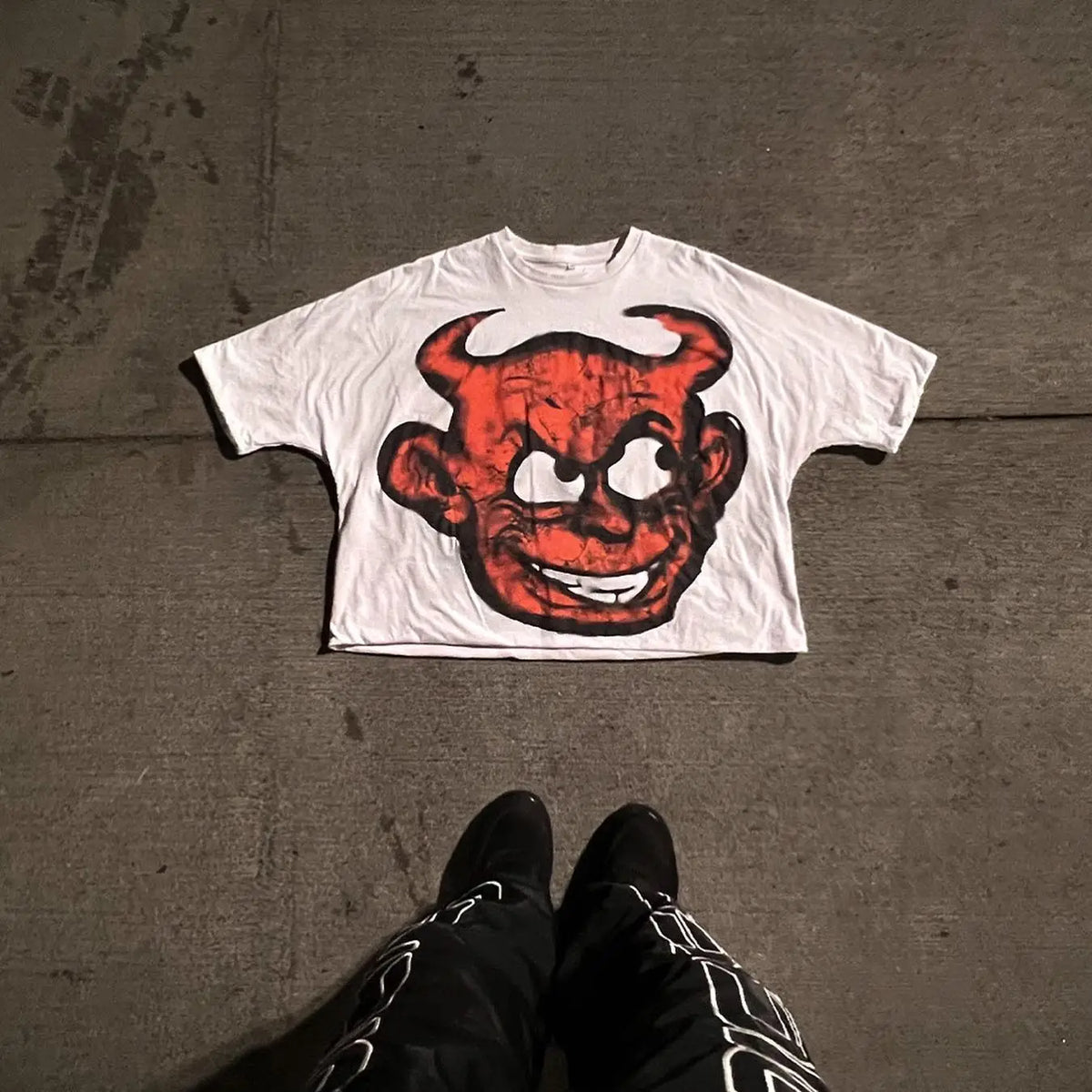 American fashion trend letter print oversized round T-shirt men's street hip-hop casual Harajuku loose short-sleeved top Street King Limited