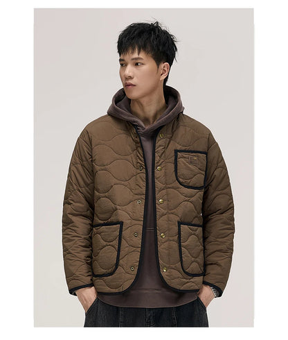 autumn winter quilted jacket men thick plaid blazer jacket commuter man business streetwear fashion suit coat outerwear unique default style 1392