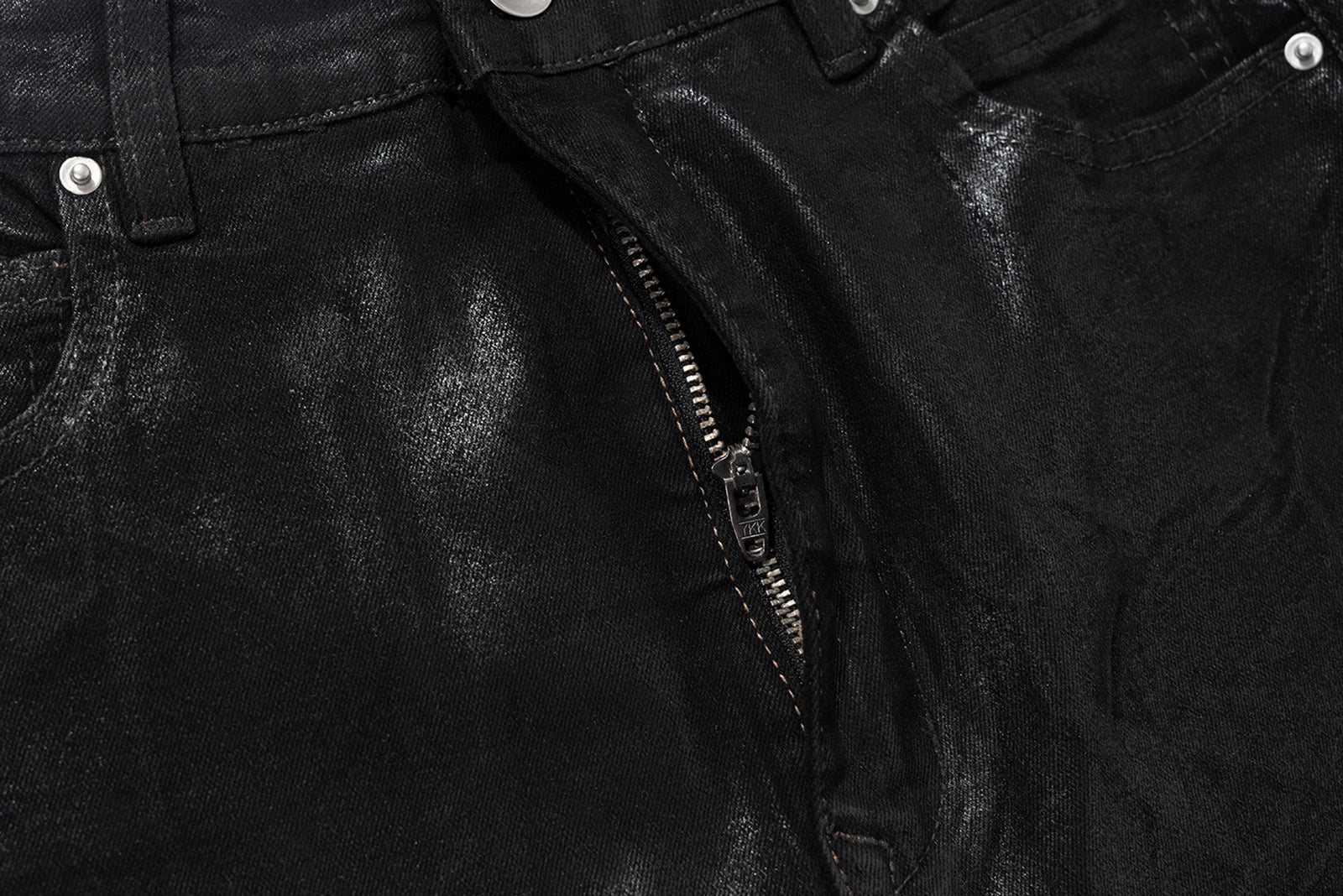 Streetwear Black Wax Leather Strecth Jeans for Men Ropa Hombre Baggy Y2k Flare Pants Oversized Straight Denim Trousers Street King Limited