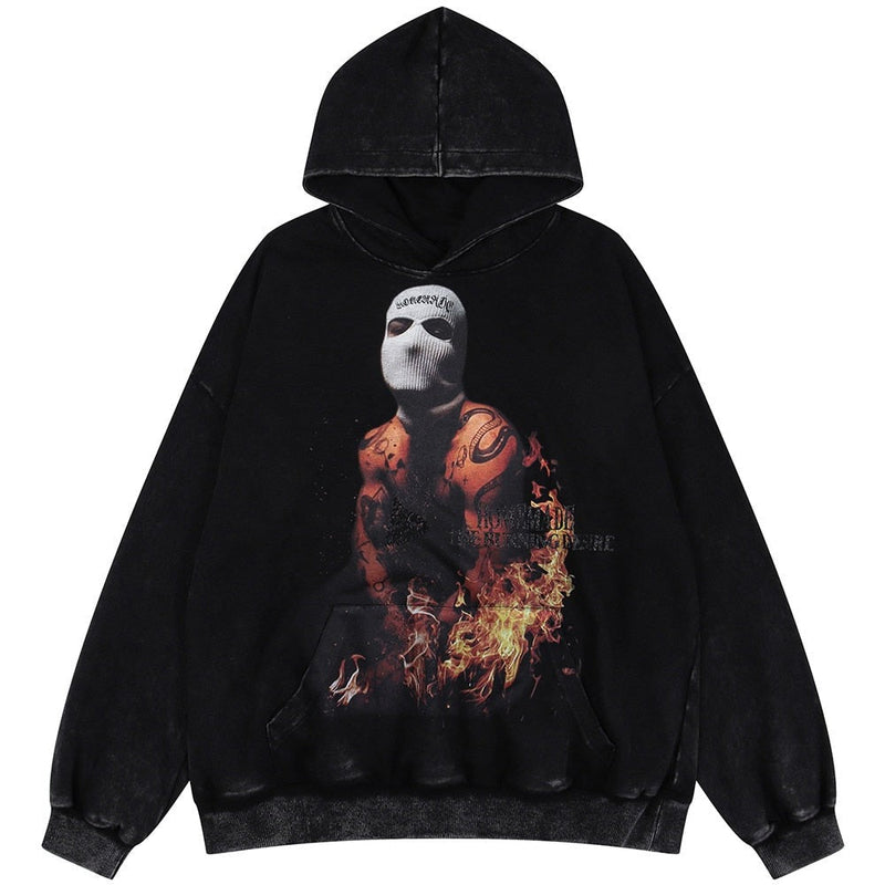 "Fire Man" Unisex Men Women Streetwear Graphic Hoodie Daulet Apparel