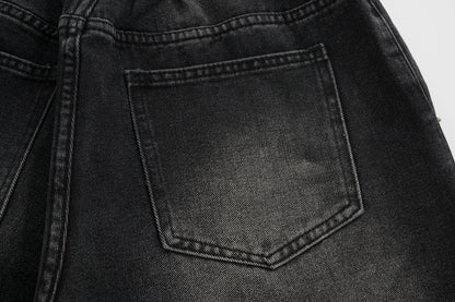 New High Street Wahsed Black Tassel Striped Baggy Jeans for Men and Women Straight Ropa Hombre Vintage Casual Denim Trousers Street King Limited