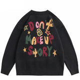 "Make Up Stories" Unisex Men Women Streetwear Graphic Sweater Daulet Apparel