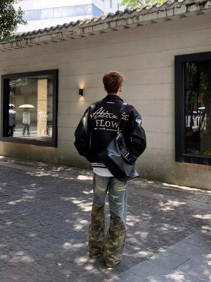 Trendy Camo Cowboy Cargo Pants Mens Spring Autumn Elasticity Fashion Harajuku Patchwork Straight Jeans New Washed Denim Trousers Street King Limited