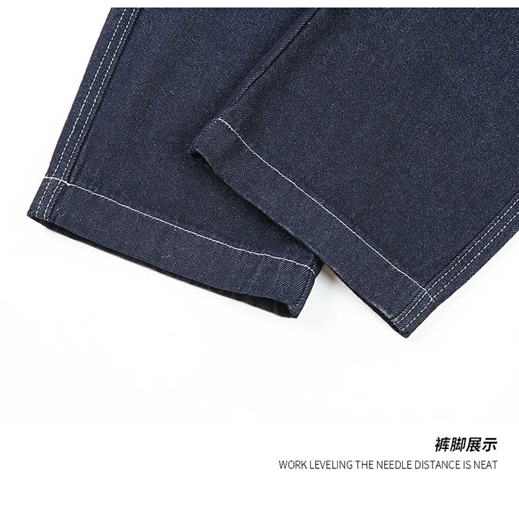 men autumn summer streetwear fashion plus size loose casual straight cargo jeans pant campus boy jeans trousers unique cargo style 2283