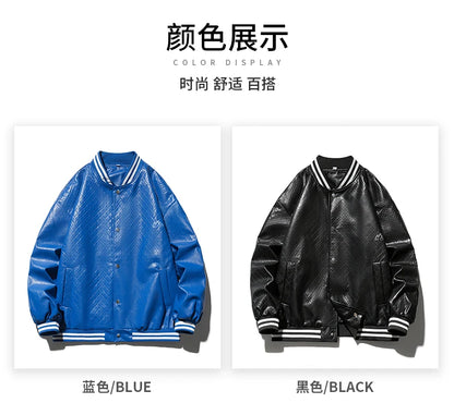 popular unisex basuball jacket fashion solid color lozenge pattern bomber jacket comfortable casual female clothing unique default style 4986