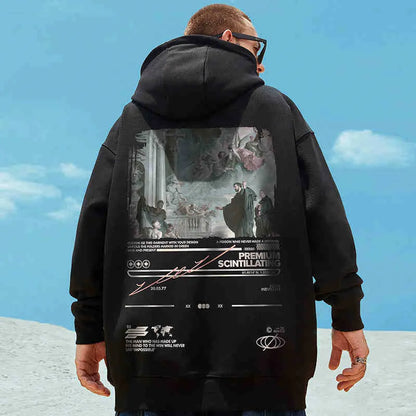Gothic Print Men Hoodies Japanese Harajuku Fashion Hooded Sweatshirts Male Casual Y2K Hoodie 2025 Autumn Loose Sudaderas hombre Street King Limited