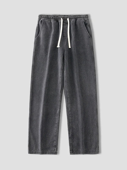 autumn korean fashion drawstring y2k jeans homme classic baggy straight wide leg pants 2025 new hip hop streetwear casual jean unique jeans style 703