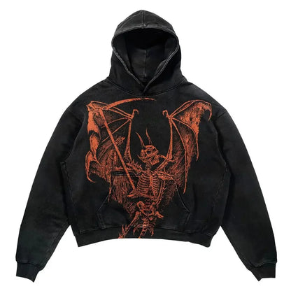 Harajuku Thickened letter print Goth Hoodies Women Oversized Streetwear Hoodie Vintage Tops Sweatshirt Y2k Clothes Men Clothing Street King Limited