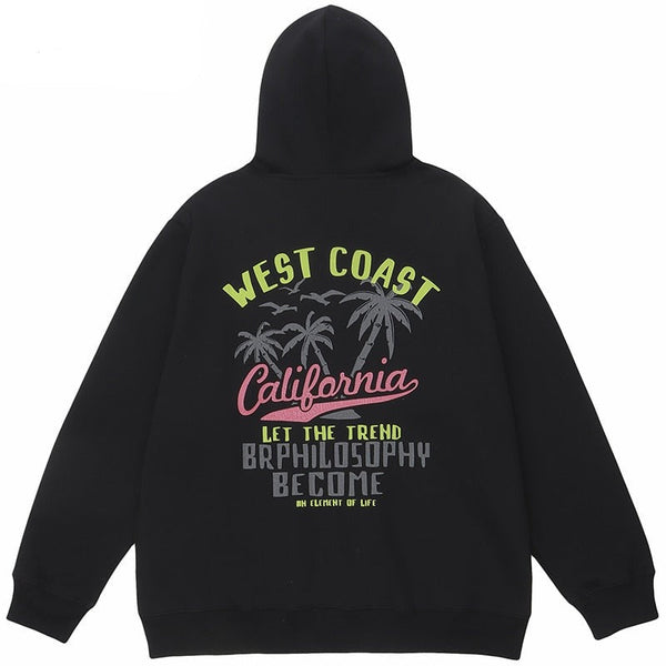 "West Coast Life Style" Unisex Men Women Streetwear Graphic Hoodie Daulet Apparel