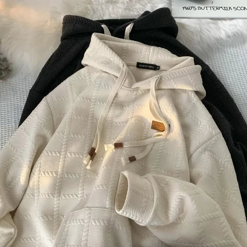 Korean Solid Color Hoodie Men's Autumn Loose Hooded Sweatshirt Fashion Brand Hoodies Harajuku Male Pullovers Street King Limited