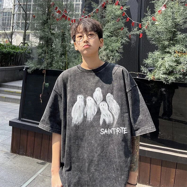 Newest Saint T-shirts Letter Pattern Tops Tee Men Woman Spring Best Quality Casual Crewneck Short Sleeve Street King Limited