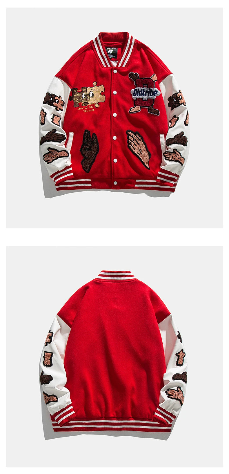 solid color embroidered letter jacket baseball uniform couple wear harajuku style casual loose high street y2k patchwork jacket unique default style 1665