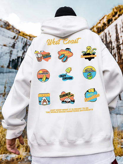 West Coast Graffiti Graphic Hoodie Sweatshirts Men Autumn Pullovers Hoodies Casual Male Y2K Streetwear Top Hip Hop Tracksuit Street King Limited