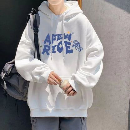 New Cartoon Astronaut Printed Pullover Hoodies For Men Autumn Letter Streetwear Oversized Hooded Sweatshirts Y2K Hip Hop Hoody Street King Limited