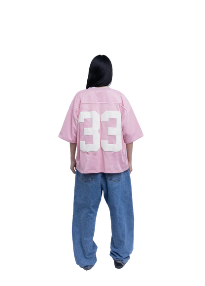 Trendy Ins Couple Sportswear Mesh Quick Oversize Pink 33 Jersey College Street Style T-shirt for Women Drying Football Y2k Tops Street King Limited