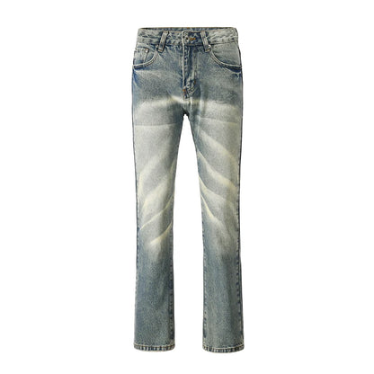 retro striped washed denim jeans flare pants unisex hip hop fashion streetwear harajuku loose straight y2k mens jeans joggers unique joggers style 3384