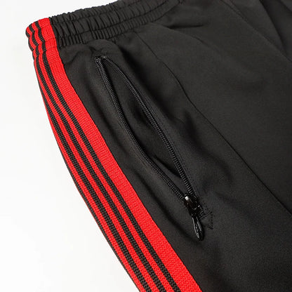 new lake green pants men woman trend loose casual pattern embroidery side edge weaving stripe joggers sweatpants unique joggers style 5234