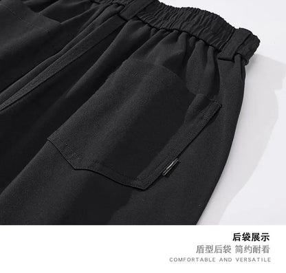 mens trend streetwear fashion loose casual plus size straight wide leg suit pant office man commute work pants trousers unique default style 2088