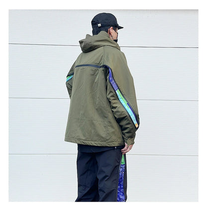 men hip hop streetwear jacket paisley zip up patchwork windbreaker cargo cotton padded coat hooded track jacket tactical outwear unique cargo style 4823