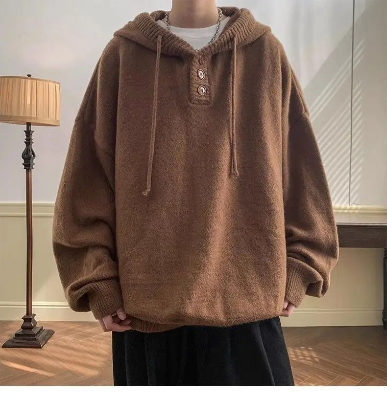 American style trend personalized trend lazy style for men and women hooded sweater loose and casual knit top for couples y2k Street King Limited