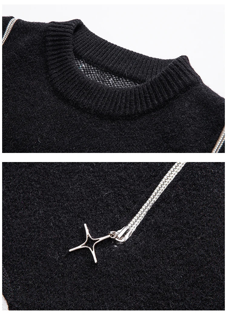 Gothic Men's Sweater Hip Hop Streetwear Long Sleeved Round Neck Tops Oversized Autumn New Knitwear Sweaters Jumpers Street King Limited