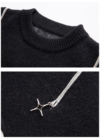 Gothic Men's Sweater Hip Hop Streetwear Long Sleeved Round Neck Tops Oversized Autumn New Knitwear Sweaters Jumpers Street King Limited