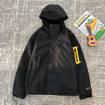 new colorblock pocket zip up hooded outdoor jackets for men fashion waterproof casual bomber jacket y2k motorcycle veste homme clean everyday pants